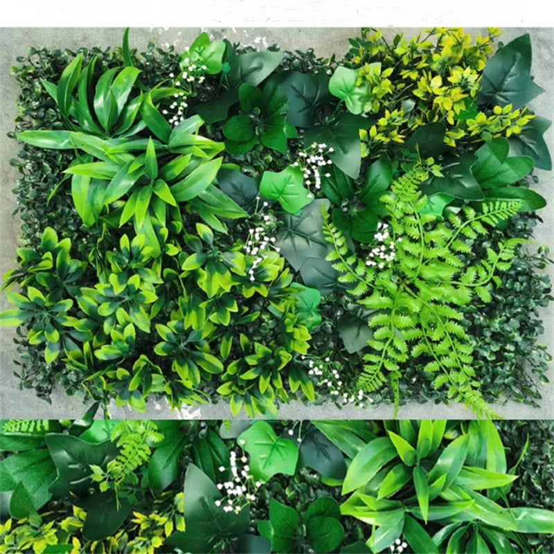Green Artificial Plants Wall Panel Plastic Outdoor Lawns Fake Flowers Decor  Wedding Backdrop Party Garden Grass Flower Wall