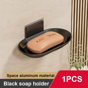 Bathroom Aluminum Alloy Soap Dish Free-Punching Wall Mounted Soap Sponge Holder Organizer Accessories Kitchen Soap Holder