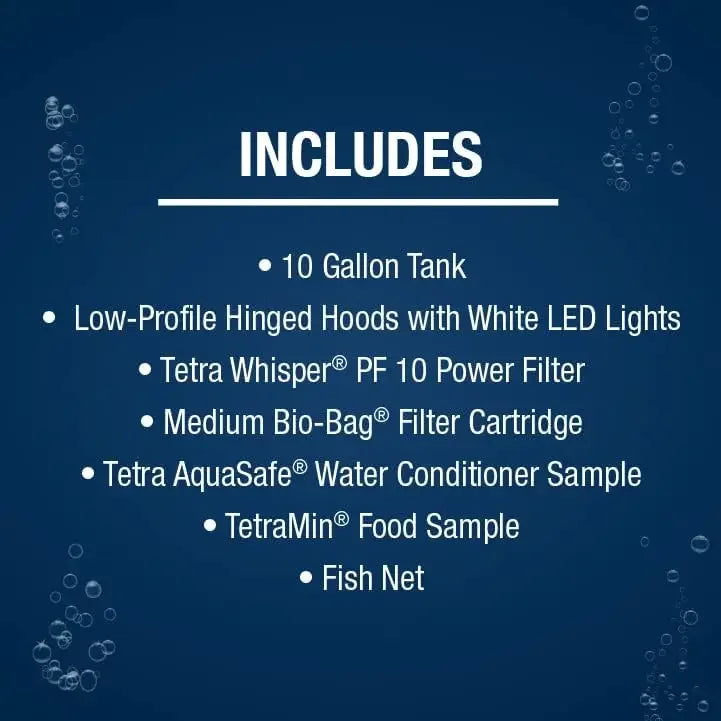 Aquarium, 10 Gallon, Complete Tropical Fish Tank Kit with LED Lighting for Freshwater Fish