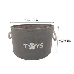 Round Pet Toy Basket Cat Dog Toys Storage Box Foldable Clothes Storage Basket with Handle Pet Supplies Dog Accessories