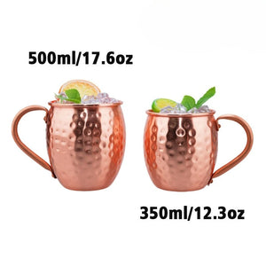 350/550ML Moscow Wine Glass Mule Mug Pure Copper Cocktail Cup Creative Hammer Point Texture Bar Beer Cold Drink Glasses