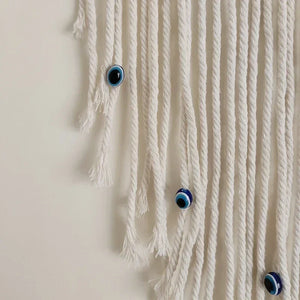 Macrame Wall Hanging Handmade Turkish Evil Eye Pendant Tapestry Nazar Decoration for Home Living Room Wall Home Decor Gift Tapiz