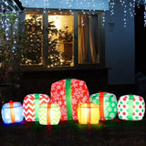 7 Pcs LED Inflatables Outdoor Decorations 6.6 Ft Inflatable Joy Santa Claus Large Blow up Decor for Xmas Party Yard Lawn Garden