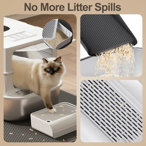 Extra Large Stainless Steel Covered Cat Litter Box for Large Cats