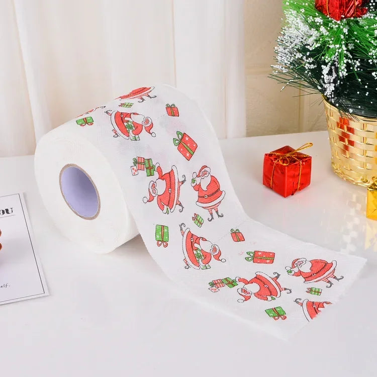 Toilet Paper Christmas Pattern Series Roll Paper Santa Claus Reindeer Hygienic Paper Creative Toilet Papers Rolls Funny Napkins