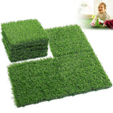 10 Pcs 12 Inchx12 Inch Fake Grass Deck Turf Tiles Interlocking Grass Deck Tiles Flooring Decor Pad for Garden Lawn Patio Balcony