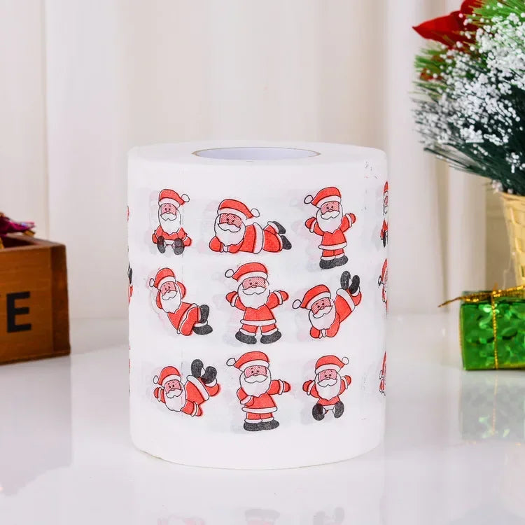 Toilet Paper Christmas Pattern Series Roll Paper Santa Claus Reindeer Hygienic Paper Creative Toilet Papers Rolls Funny Napkins