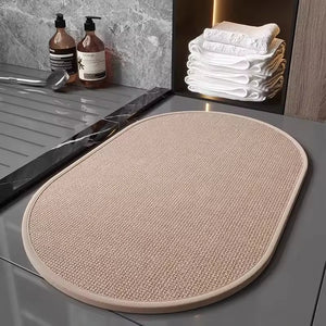 8mm Quick Dry Braided Standing Rug Bathroom Door Mat Water Absorbent Shower Non-slip Bath Mat