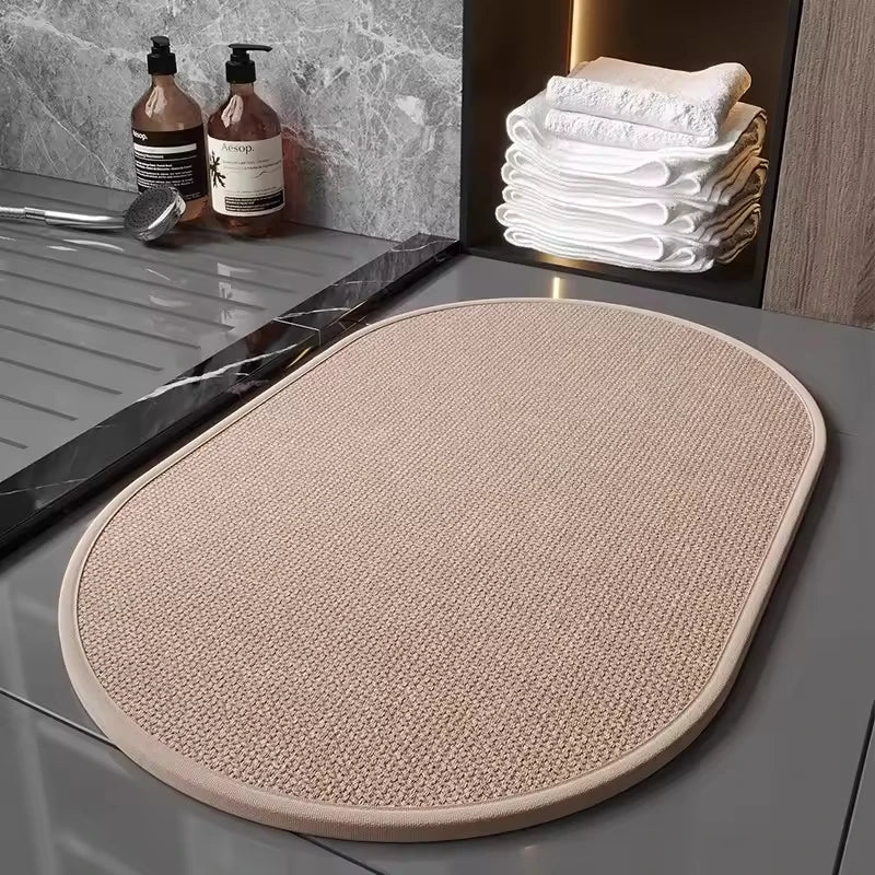 8mm Quick Dry Braided Standing Rug Bathroom Door Mat Water Absorbent Shower Non-slip Bath Mat