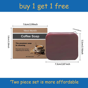 WEST MONTH Coffee Soap Coffee Essence Mild Cleansing Nourishing Skin Moisturizing Brightening Soap 100G/3.53 OZ