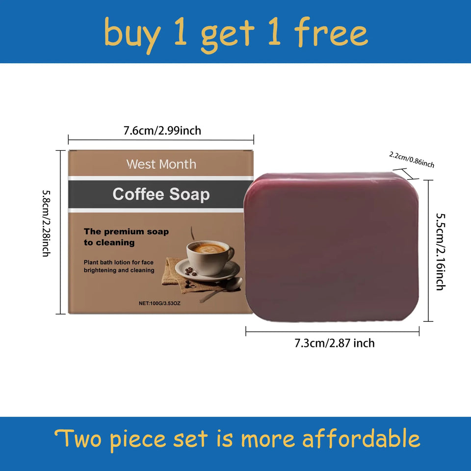 WEST MONTH Coffee Soap Coffee Essence Mild Cleansing Nourishing Skin Moisturizing Brightening Soap 100G/3.53 OZ