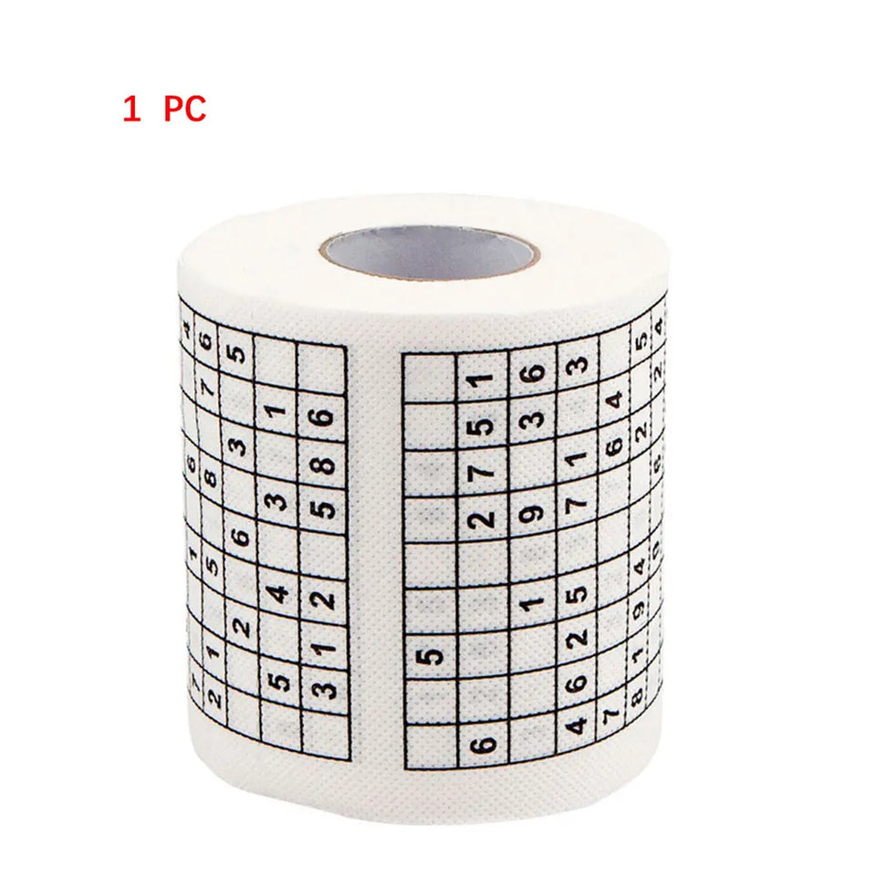 Sudoku game toilet paper, office and home puzzle roll paper, home creative fun toilet paper, wood pulp toilet paper