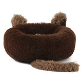 Cartoon Cat Bed Pet Nest Super Soft Warm Round Pet for Bed Semi Enclosed Dog and Cat House 2 in 1 Sleeping Bag Cat Princess Bed