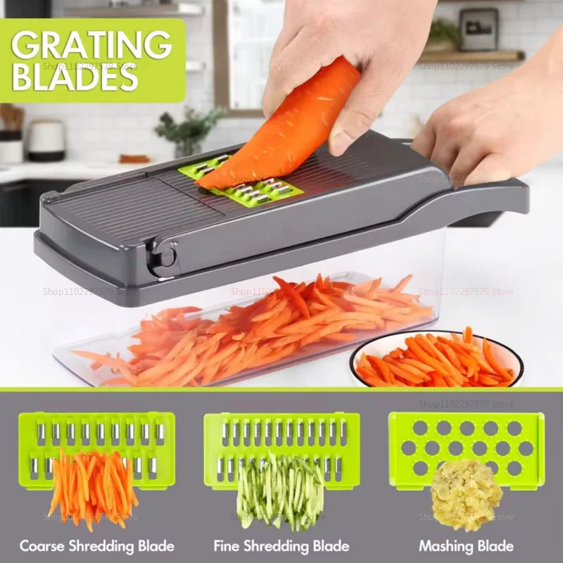Portable Vegetable Cutter Shredder Multifunctional Slicer Potato Chopper Carrot Grater Reusable Fruit Veggie Cutting Tool