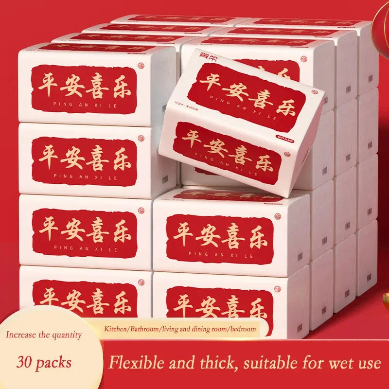 4/10/30 large packs of toilet paper can be wet water pliable log affordable pack tissues napkins 5 layer thickened embossed