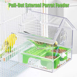 Bird Cage Feeder Parakeet Bathtub Drinker Feeding Portable Multifunction Hanging Bird Bath Hanging Shower Box for Parakeets