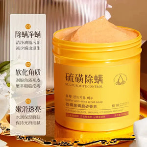 500g Sulfur Mite Removal Scrub Exfoliating Dead Skin Bath Cleanser Mud Scrub Body Wash Sulfur Mud