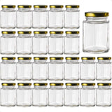 Glass Jars With Lids 4 OZ Mason Jars Spice Jars Honey Jars Hexagon Jars for Sealing Canning Jars for Food Storage Overnight Oat