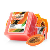 2PCS/Papaya Kojic Acid Essential Oil Soap, Vitamin C Cleansing Bath Moisturizing Skin Handmade Soap
