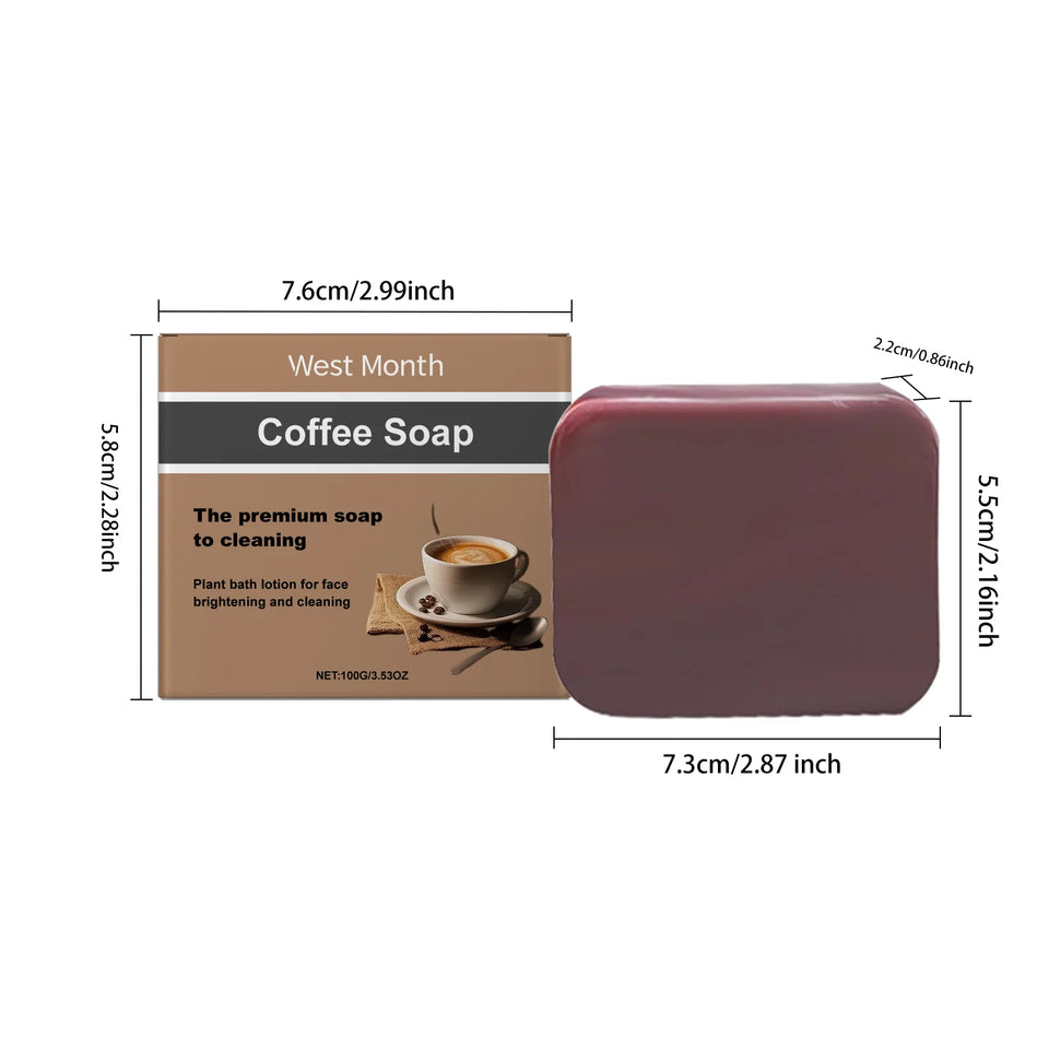 WEST MONTH Coffee Soap Coffee Essence Mild Cleansing Nourishing Skin Moisturizing Brightening Soap 100G/3.53 OZ