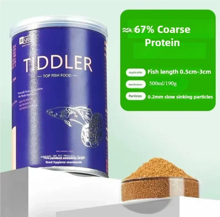 YEE Aquatic Feed TIDDLER TOP FISH FOOD Guppy Tetra Goldfish Small Tropical Fish Food Enhance Color High Protein Content