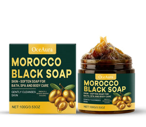 Natural Morocco Black Soap Dead Skin Remover Body Scrub Purifying Deep Cleansing Gentle on All Skin Types 100G/3.530Z
