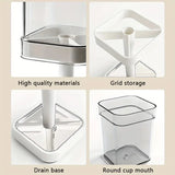 Bathroom Toothbrush Holder with Toothpaste Squeezer - 6 in 1 Wall Mount Organizer for Electric Brushes, Cups, Suction Cup Storag