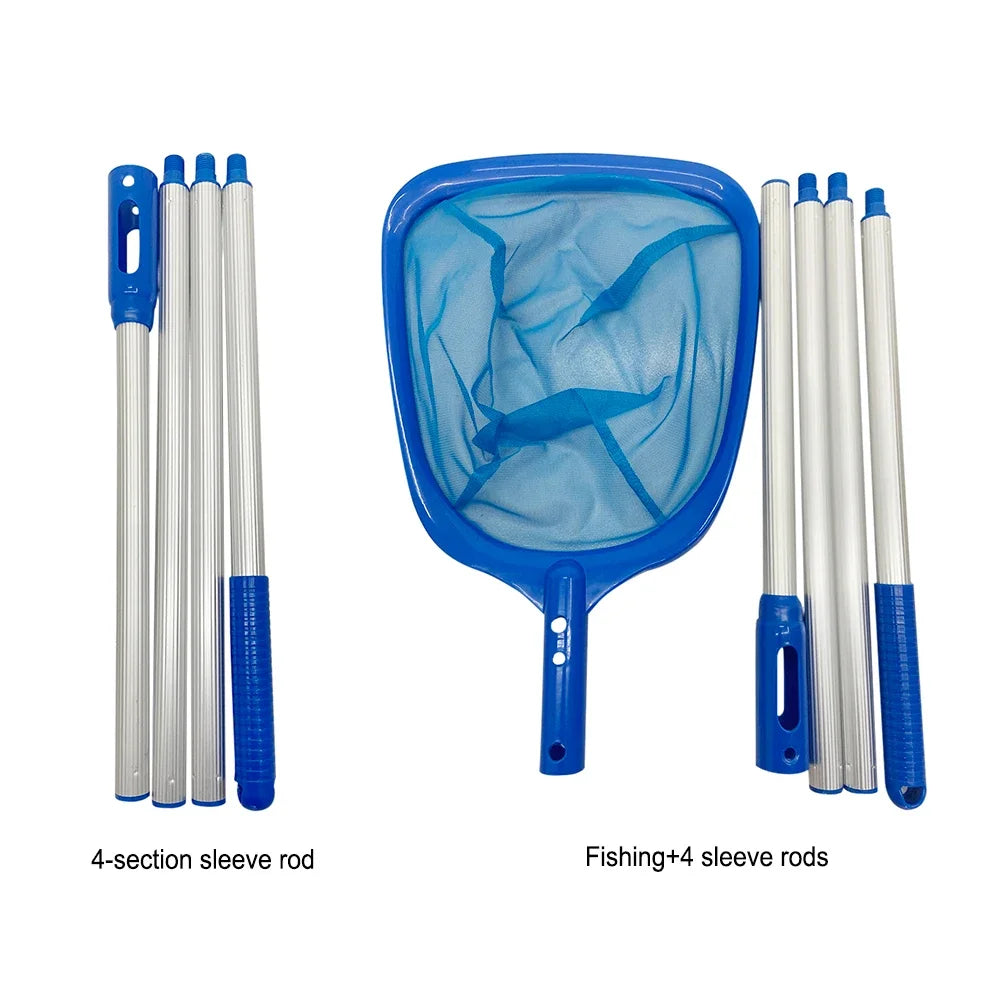 Fish Pond Skimmer Net Telescopic Pool Ponds Cleaning Net Detachable Durable Lightweight Multifunctional Debris Tools Accessories