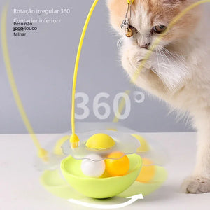 Tumbler Cat Toy Removable Stick Feather Scratching Ball Anti-Bite Turntable Interactive Toy Interesting Pet Supplies