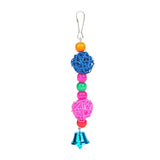 Parrot Chew Strands Wooden Bird Parakeet Bite Molar Toys Rattan Ball With Bell For Pet Bird Cage Hangable Chewing Toy Bird Items