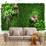 Green Artificial Plants Wall Panel Plastic Outdoor Lawns Fake Flowers Decor  Wedding Backdrop Party Garden Grass Flower Wall