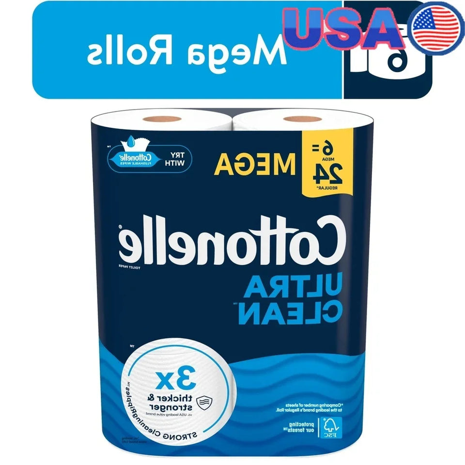 Ultra Clean Toilet Paper Strong Toilet Tissue 6 Mega Rolls