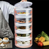 Anti Fly Vegetable Cover Food Insulation Covers 3/4/5 Layer Transparent Stackable Dustproof Leftovers Food Storage Box Container