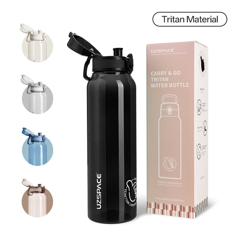 New UZ 1L BPA-Free Water Bottle Portable Leakproof Sports Drink Bottle Large Capacity Plastic Cup for School Travel Climbing Gym