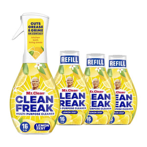 Multi Surface Cleaning Spray Deep Cleaning Kit Refill Bundle Lemon Zest Scent 64 fl oz Powerful Grease and Grime Remover with