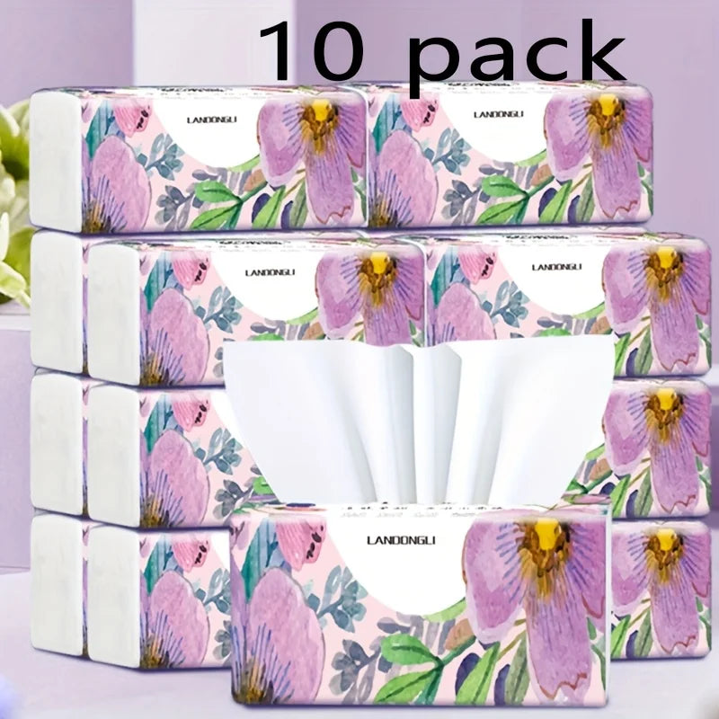 10 Packs of Facial Tissue, 270 Sheets Per Pack, Household Toilet Paper, Toilet Paper, Napkins  Toilet Paper
