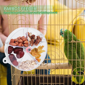 1pc Acrylic Interactive Parrot Toy Rotating Treat Dispenser for Pet Parrot Bird Cage Decoration Mental Stimulation Entertainment