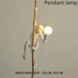 SANDYHA Nordic Retro Resin Monkey Wall Lamps for Living Room Home Decor Bedroom Led Lights Kitchen Island Dining Table Lightings