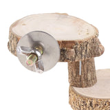 Bird Platform Perch Natural Wood Stand Playground for Budgie Parakeet Large Parrot Cage Climbing Toy 4 Steps Ladder 87HA