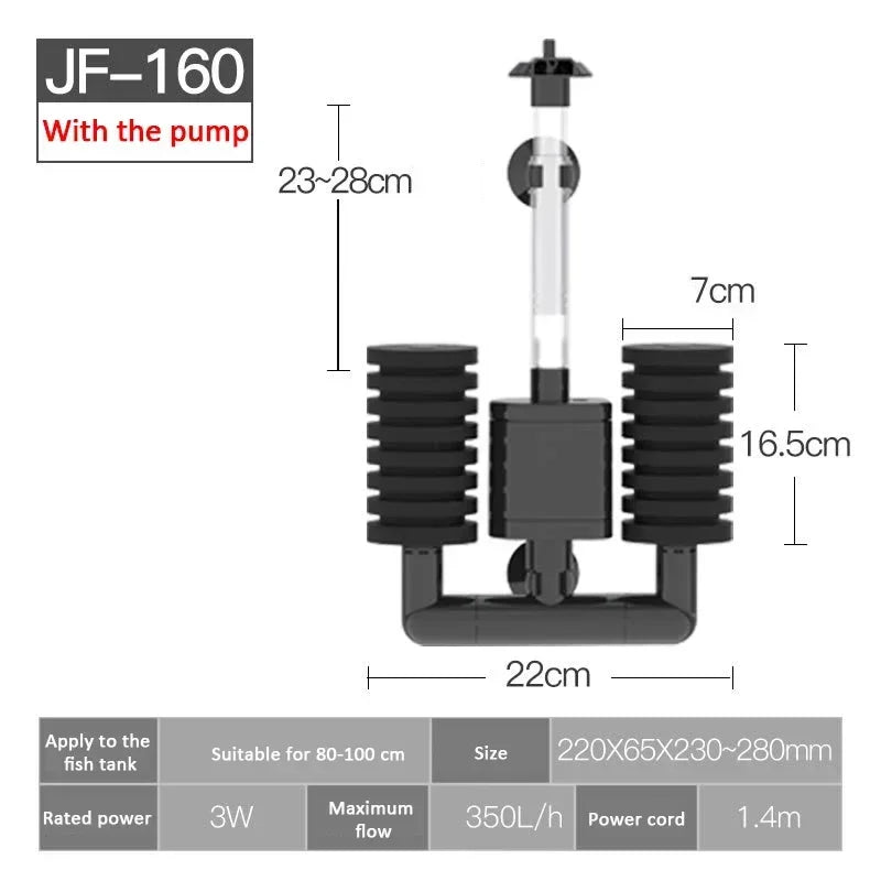 220V Aquarium Filter Fish Tank Air Pump Skimmer Biochemical Sponge Filters Fish Tanks Filtration System Aquariums Accessories