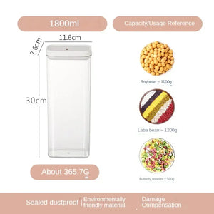 Clear Food Grade Plastic Storage Jar Airtight Seal for Kitchen Snacks Cereals Beans Kitchen Storage Organizer Kitchen Storage