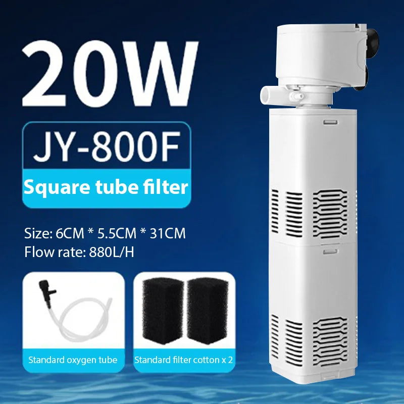 20W Aquarium Filter Pump Fish Tank Submersible Silent Oxygen Aerator Water Change Pump Aquarium Air Pump Wave Maker 880L/H