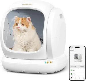 Automatic Open-Top Cat Litter Box with App Control, Safety Features, and Odor Control, Large 75L Capacity