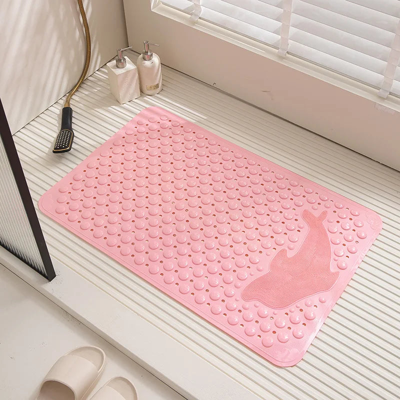 Washable Shower Bathroom Mat Massage Clean Feet Bathroom Non-slip PVC Bath Mat