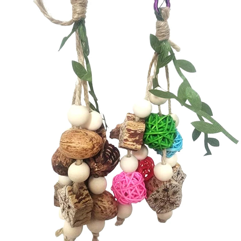 Bird Chewing Toy Funny Cotton Rope Pinecone Parrot Toys Bite Resistant Bird Tearing Toy Cockatiels Training Cage Toys For Birds