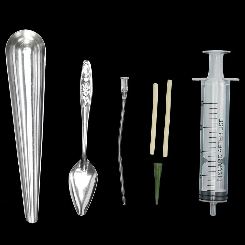 Bird Feeding Dropper Hose Small Pet Feeder Water Needle Tube Liquid Injection Hose Parrot Feeding Syringe Spoon Kits