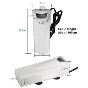 Energy-saving 3W Waterfall Filter Pump for Turtle/Fish Tanks with Low Water Level, Oxygen Supply and 200L/h Flow Rate 220-240v