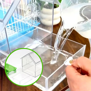 Bird Cage Feeder Parakeet Bathtub Drinker Feeding Portable Multifunction Hanging Bird Bath Hanging Shower Box for Parakeets