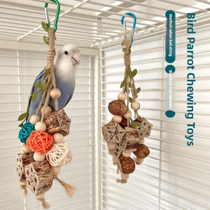 Bird Chewing Toy Funny Cotton Rope Pinecone Parrot Toys Bite Resistant Bird Tearing Toy Cockatiels Training Cage Toys For Birds