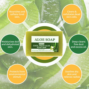 1/2/4/6Pcs Aloe Vera Whitening Soap, Remove Acne, Pimples, Skin Radiant, Improve Skin Luster, Vegan Bath Wash for All Skin Types